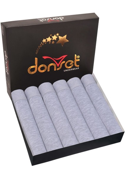 Gri Renk Erkek Boxer - 6'lı Set Paket Özel Kutusunda