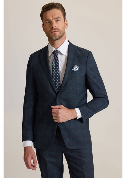 Erkek Koyu Yeşil Regular Fit Mono Yaka %100 Yünlü Takım Elbise modelleri