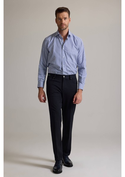 Erkek Lacivert Slim Fit Yan Cepli Kanvas Pantolon fiyatları