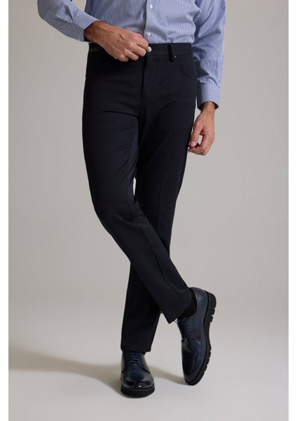 Erkek Lacivert Slim Fit Yan Cepli Kanvas Pantolon fırsatları