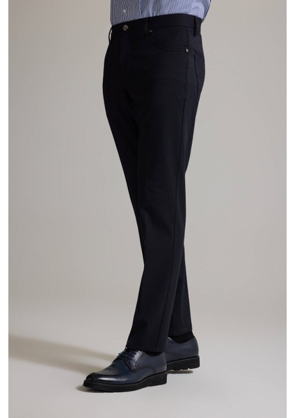 Erkek Lacivert Slim Fit Yan Cepli Kanvas Pantolon indirimleri