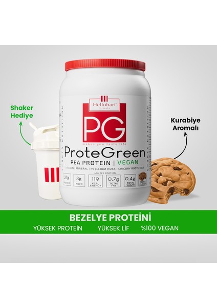 Formula Prote green | Vegan | Bezelye Proteini - Vitamin Mineral | Kurabiye Aromalı | 28 Porsiyon