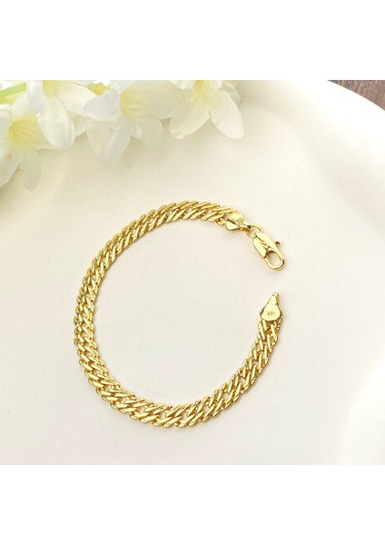 Kadın Zincir Bileklik Vintage Künye Kararmaz Xuping Vip Seri 14 Ayar Gold 19cm modelleri