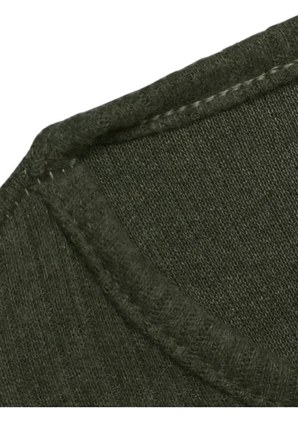Ikili Kadın Rahat Pijama Takımı – Fitilli, Iç Göstermez, Koyu Haki modelleri
