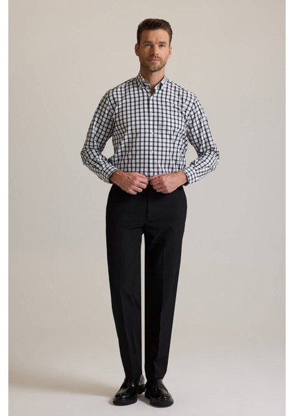 Erkek Siyah Regular Fit Yan Cepli Kışlık Kanvas Pantolon modelleri