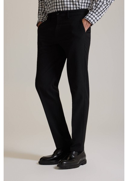 Erkek Siyah Regular Fit Yan Cepli Kışlık Kanvas Pantolon fırsatları