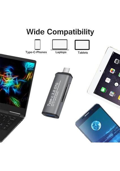Type-C To USB 3.0 Tf Sd Kart Okuyucu USB Type-C Otg Adaptör Çevirici