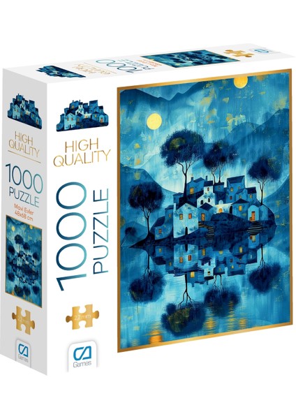 Mavi Evler 1000 Parça 2,2mm Kalınlık 48X68CM Profesyonel Hobi Puzzle Yapboz Serisi