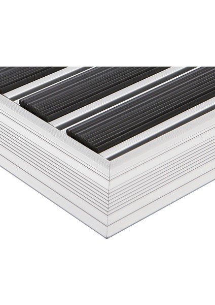 - Power Mat Kauçuk Fitilli Alüminyum Paspas - 38x60cm - Siyah