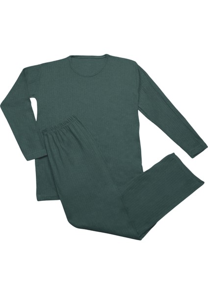 Ikili Kadın Rahat Pijama Takımı – Fitilli, Iç Göstermez, Koyu Yeşil fiyatları