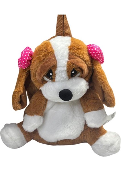 Peluş Üzgün Köpek Sıt Çantası 26 cm 23282 Kahverengi