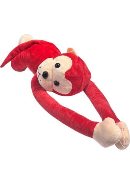 Peluş Sesli Maymun 60 cm 22988 Kırmızı