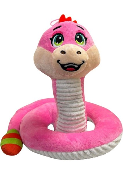 Peluş Çıngıraklı Yılan 32 cm 24272 Pembe