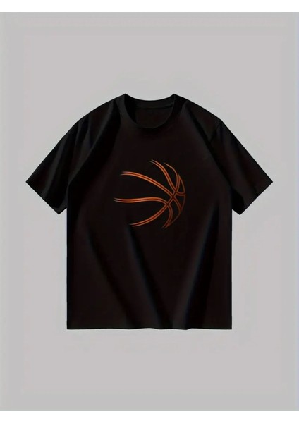 Erkek Basketbol Basklı T-Shirt Yeni Sezon Oversize Salaş fırsatları