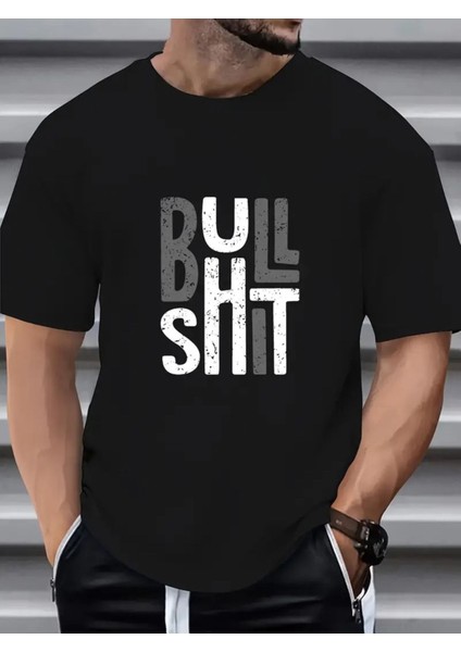 Erkek Bull Shıt Boğa Basklı T-Shirt Yeni Sezon Oversize Salaş