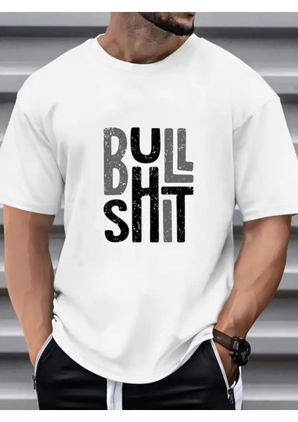 Erkek Bull Shıt Boğa Basklı T-Shirt Yeni Sezon Oversize Salaş