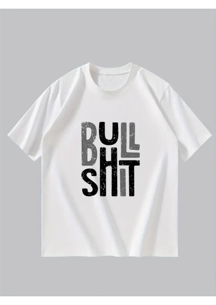 Erkek Bull Shıt Boğa Basklı T-Shirt Yeni Sezon Oversize Salaş fırsatları
