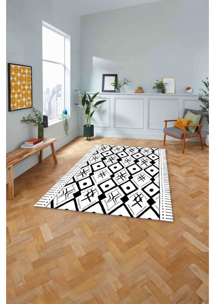 Baskılı Iskandinav Etnik Kilim Model Yıkanabilir Yolluk Mutfak Salon Halısı, Iskandinav-37-Beyaz, fiyatları