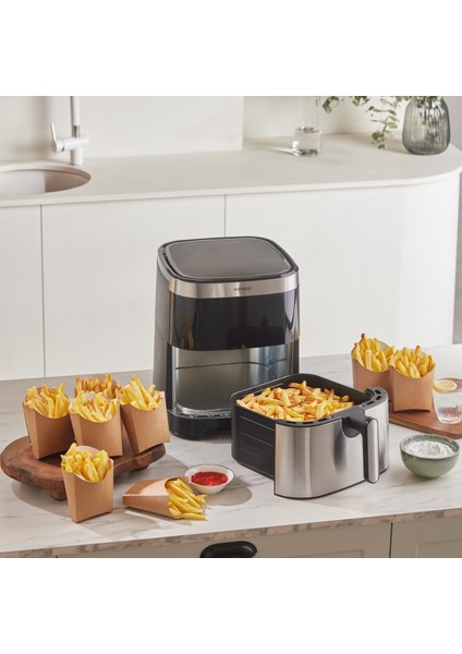 10 Farklı Pişirme Fonksiyonlu 9L Aile Boyu Geniş Kapasiteli Inox Airfryer + Onerous Hassas Tartı Hediye fırsatları