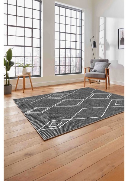 Baskılı Iskandinav Geometrik Model Yıkanabilir Yolluk Mutfak Salon Halısı, Iskandinav-45-Gri, fırsatları