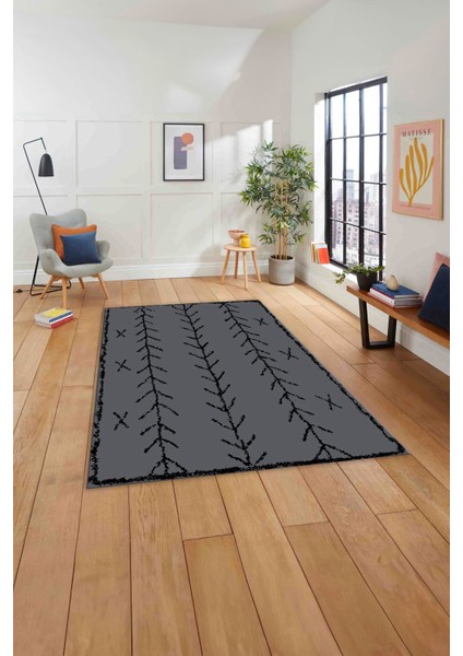 Baskılı Iskandinav Desen Etnik Görünüm Yıkanabilir Yolluk Mutfak Salon Halısı, Iskandinav-33-Gri, indirimleri