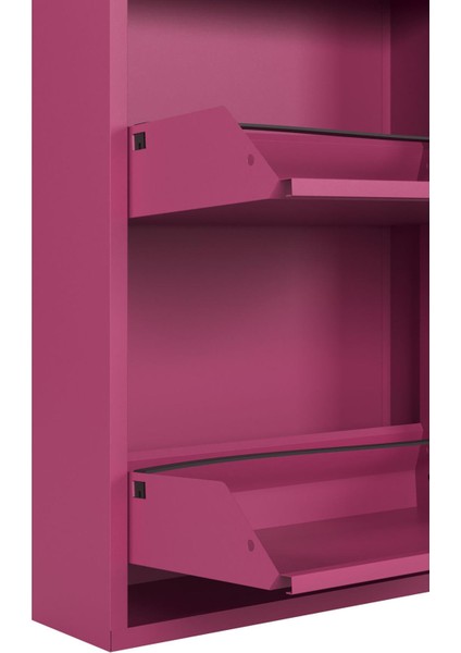 Tablalı 4'lü Metal Ayakkabılık - Pembe