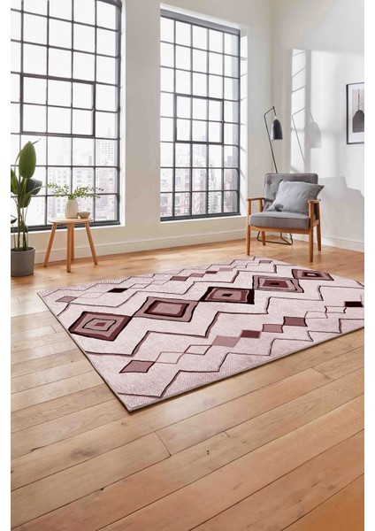 Baskılı Iskandinav Kilim Görünümlü Yıkanabilir Yolluk Mutfak Salon Halısı, Iskandinav-35-Pembe, fırsatları