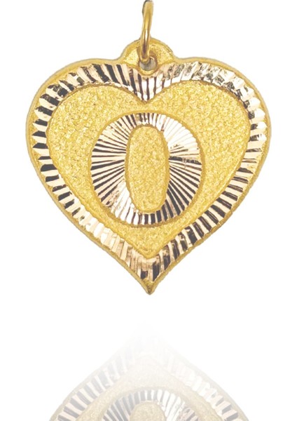 0.25 Gram 14 Ayar O Harfi Kalp Kolye Ucu
