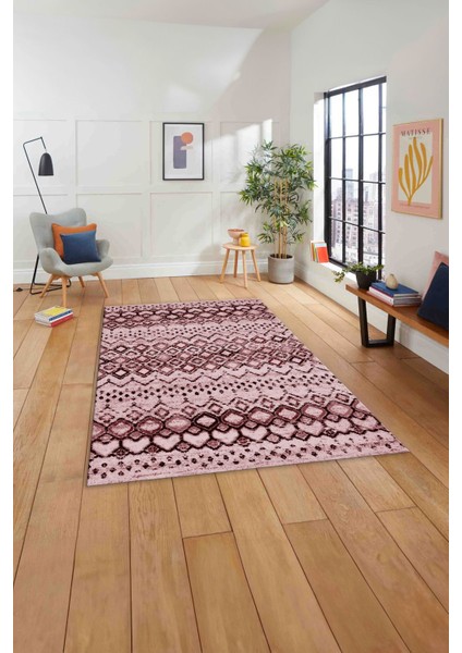 Dijital Baskılı Iskandinav Motifli Yıkanabilir Yolluk Mutfak Salon Halısı, Iskandinav-40-Bordo, indirimleri