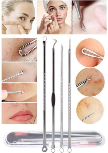 4 Lü Kutulu Paslanmaz Komedon Akne - Siyah Nokta Temizleyici Set fiyatları