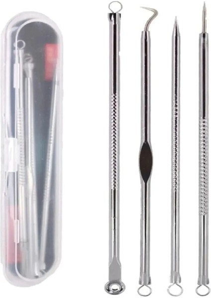 4 Lü Kutulu Paslanmaz Komedon Akne - Siyah Nokta Temizleyici Set fırsatları