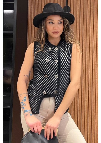 Kadın Yumoş Iplik Sakallı Triko Yelek fiyatları