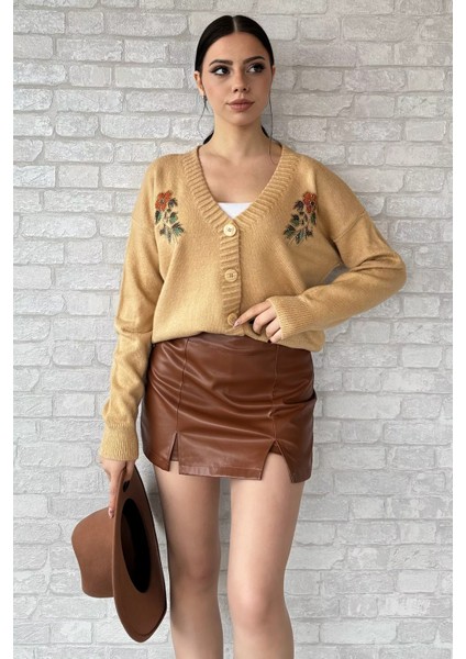 Kadın Nakışlı Taş Işlemeli Triko Hırka fiyatları