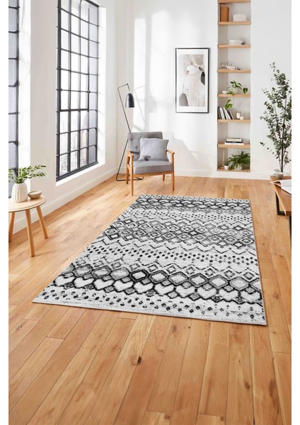 Dijital Baskılı Iskandinav Motifli Yıkanabilir Yolluk Mutfak Salon Halısı, Iskandinav-40-Gri, modelleri