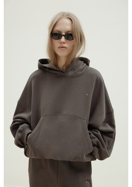 Kahverengi Hardy Kapüşonlu Sweatshirt