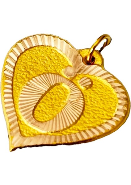0.25 Gram 14 Ayar Ö Harfi Kalp Kolye Ucu