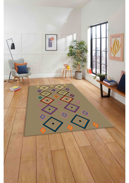 Baskılı Iskandinav Sade Modern Yıkanabilir Yolluk Mutfak Salon Halısı, Iskandinav-49-Bej, indirimleri