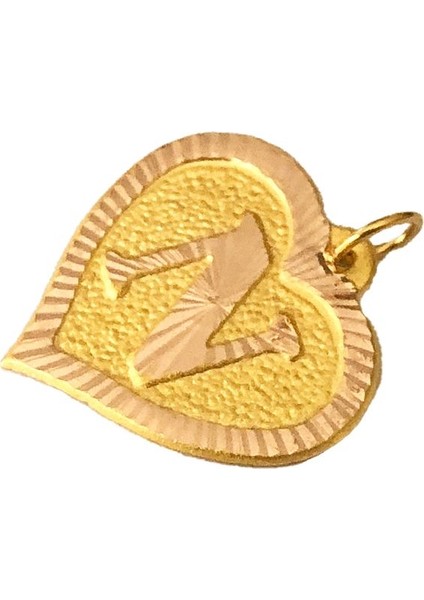 0.25 Gram 14 Ayar N Harfi Kalp Kolye Ucu