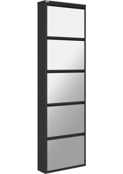 5'li Metal Ayakkabılık - Siyah/aynalı indirimleri