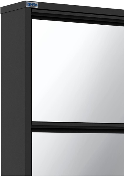 5'li Metal Ayakkabılık - Siyah/aynalı