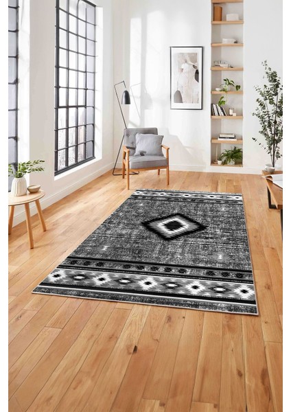 Dijital Baskılı Iskandinav Klasik Motif Yıkanabilir Yolluk Mutfak Salon Halısı, Iskandinav-56-Gri, modelleri