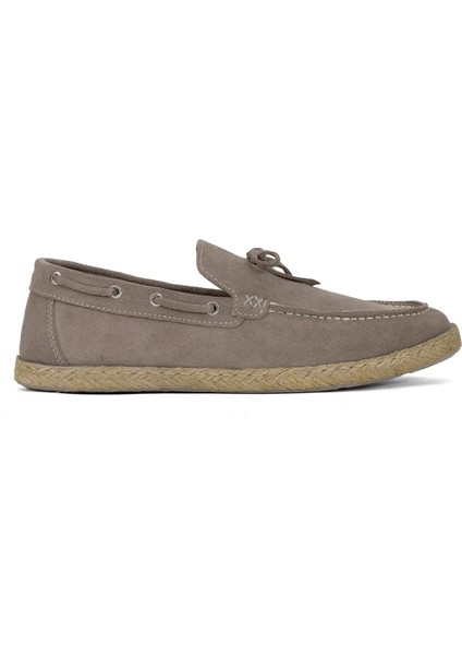 Elit ALF02 Erkek Hakiki Süet Deri Espadril Ayakkabı Kum Rengi