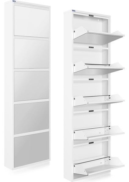 5'li Metal Ayakkabılık - Kar Beyaz/aynalı fırsatları