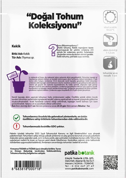 200 Adet Kekik Tohumu (Zahter)