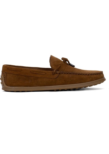 Elit ALF04S Erkek Hakiki Deri Loafer Ayakkabı Taba