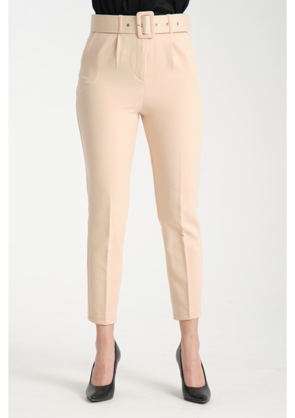 Kadın Kemerli Kumaş Pantolon 2988