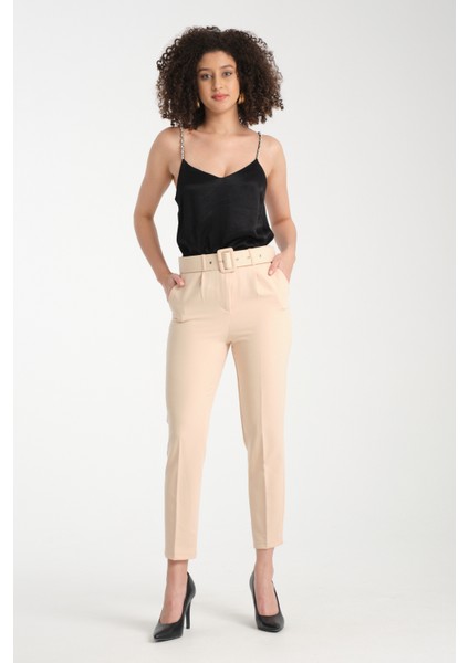 Kadın Kemerli Kumaş Pantolon 2988 indirimleri