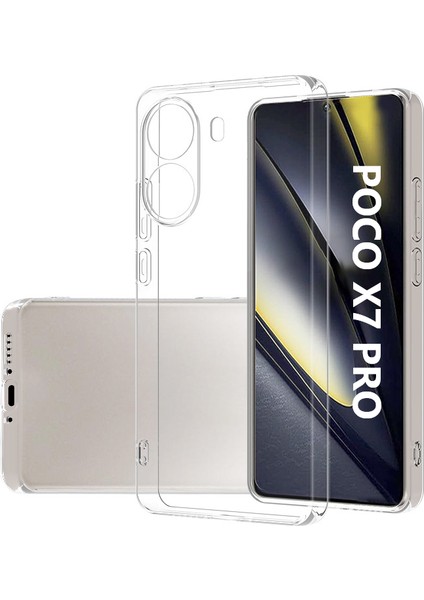 Xiaomi Poco X7 Pro Kılıf Şeffaf Silikon Hibrit Case Kapak