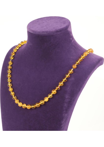 Doğal Damla Kehribar Küre Model 60CM Kolye