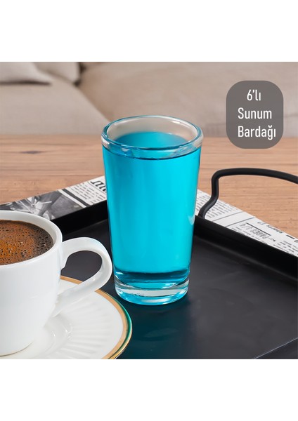 Glass 6591 Kahve Yanı Su Meşrubat Bardak Takımı 6lı Sunumluk Shot Bardağı Seti 100 cc
